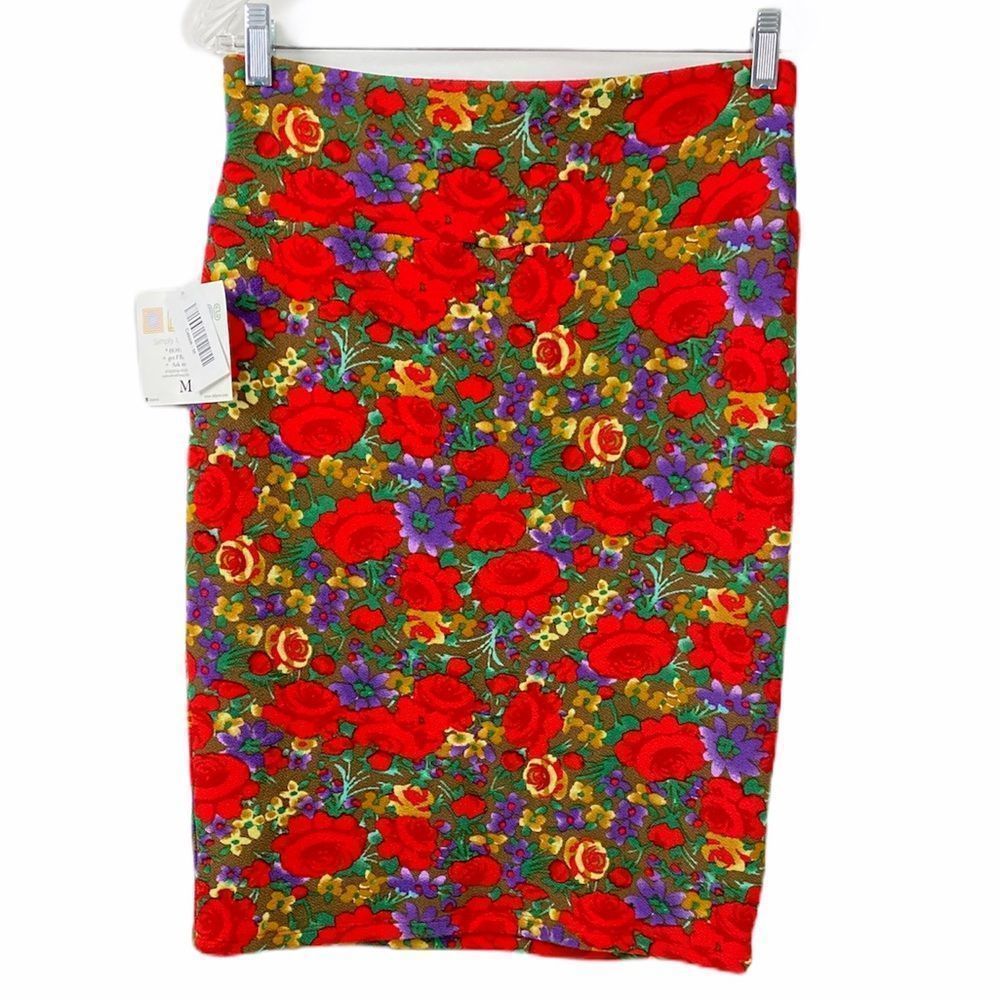 NEW LULAROE Floral Cassie Fitter Mid Skirt Medium